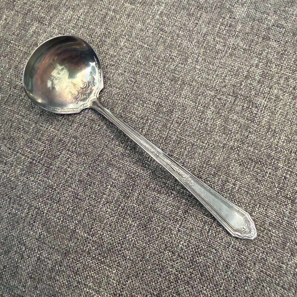 Antique 1925 Holmes & Edwards Silverplate Ladle, Romance I, Art Deco
